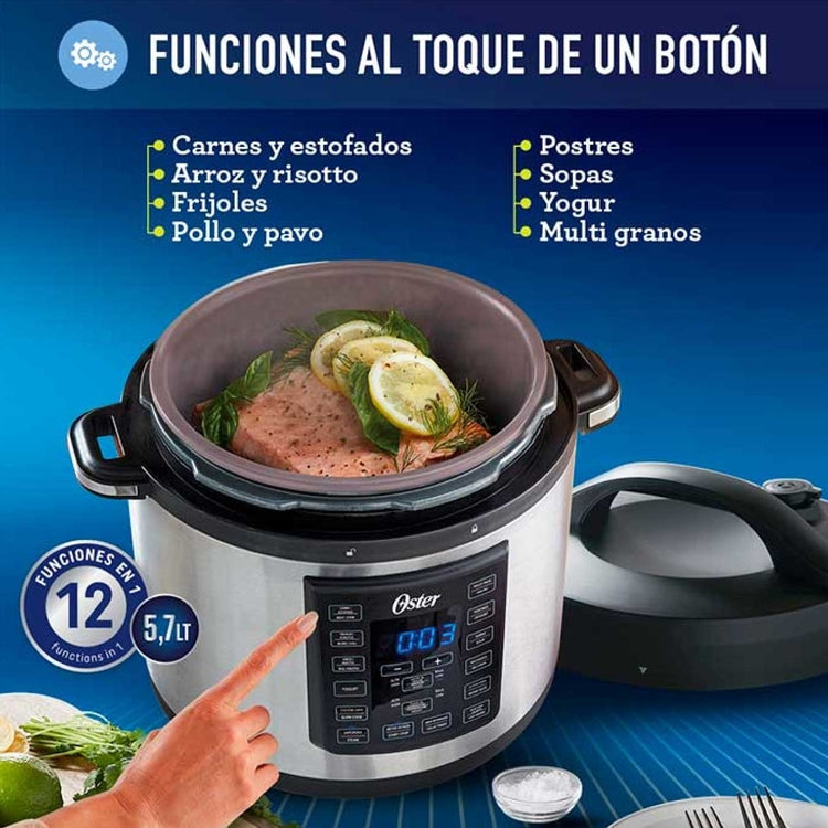 Olla Multifuncional OSTER 5.7Lt Bioceramic Plateado