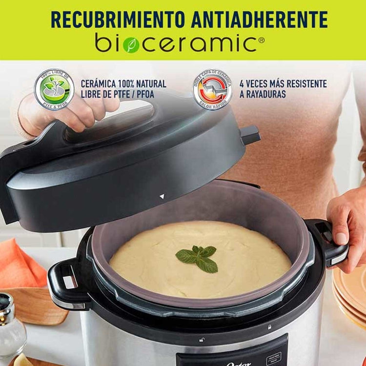 Olla Multifuncional OSTER 5.7Lt Bioceramic Plateado