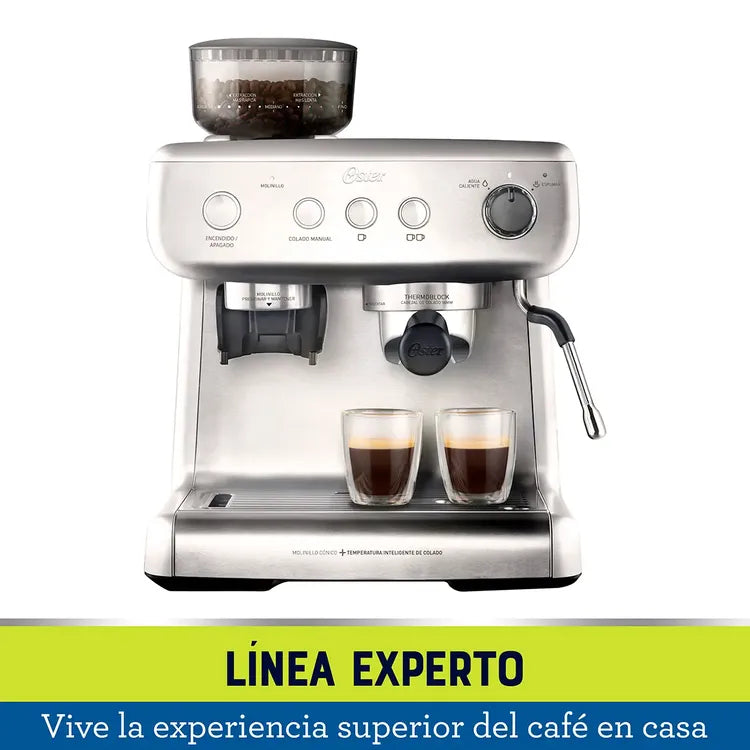 Cafetera Expreso OSTER con Molino Integrado BVSTEM7300 Plateado