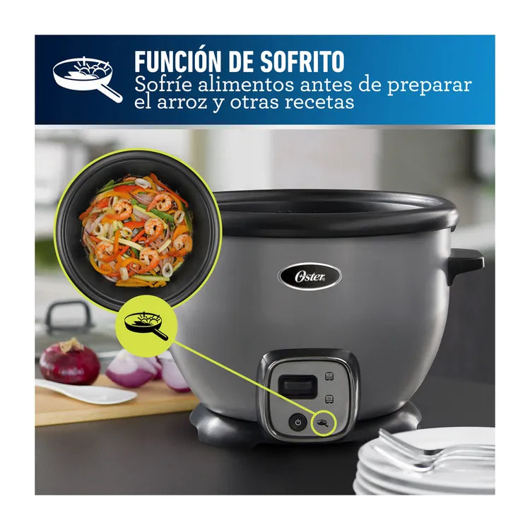 Olla Arrocera OSTER 10 Tazas 2117861 Multiusos Plateado