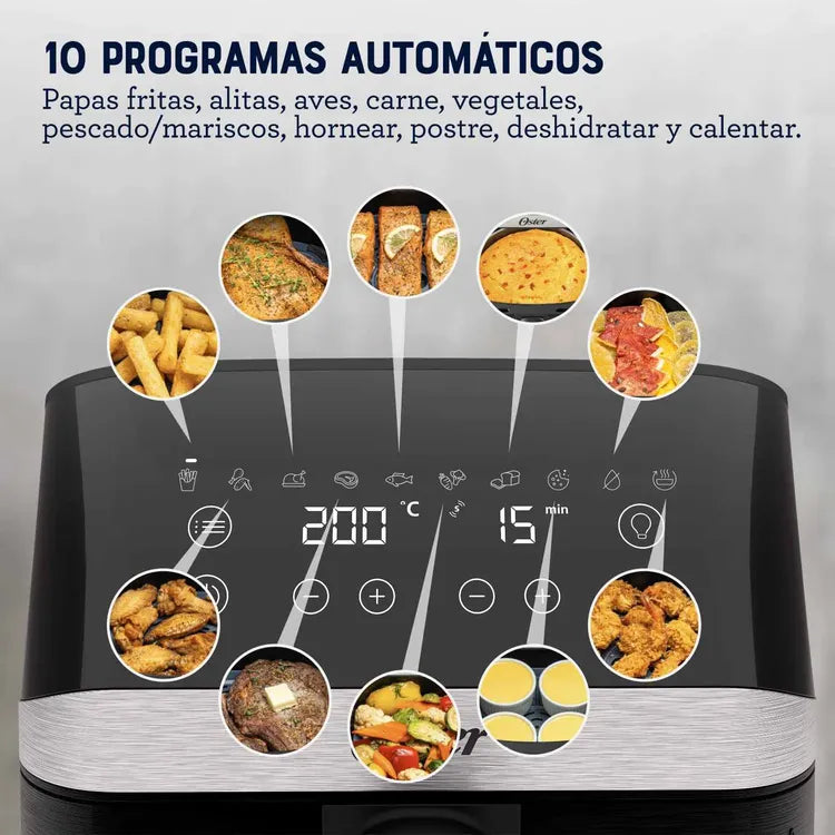 Freidora de aire OSTER 4Lts Digital DiamondForce Negra