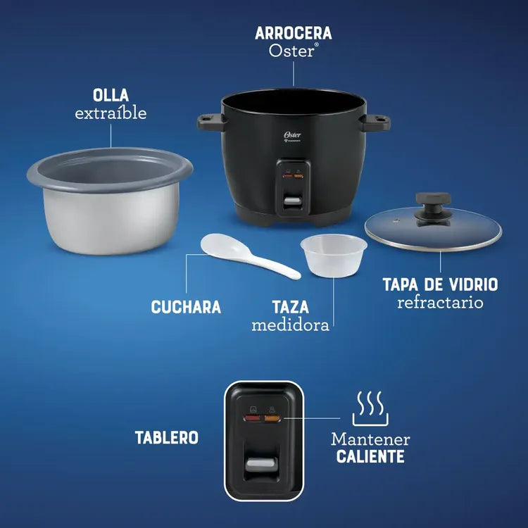 Olla arrocera OSTER Multiusos 7tz DiamondForce Negro