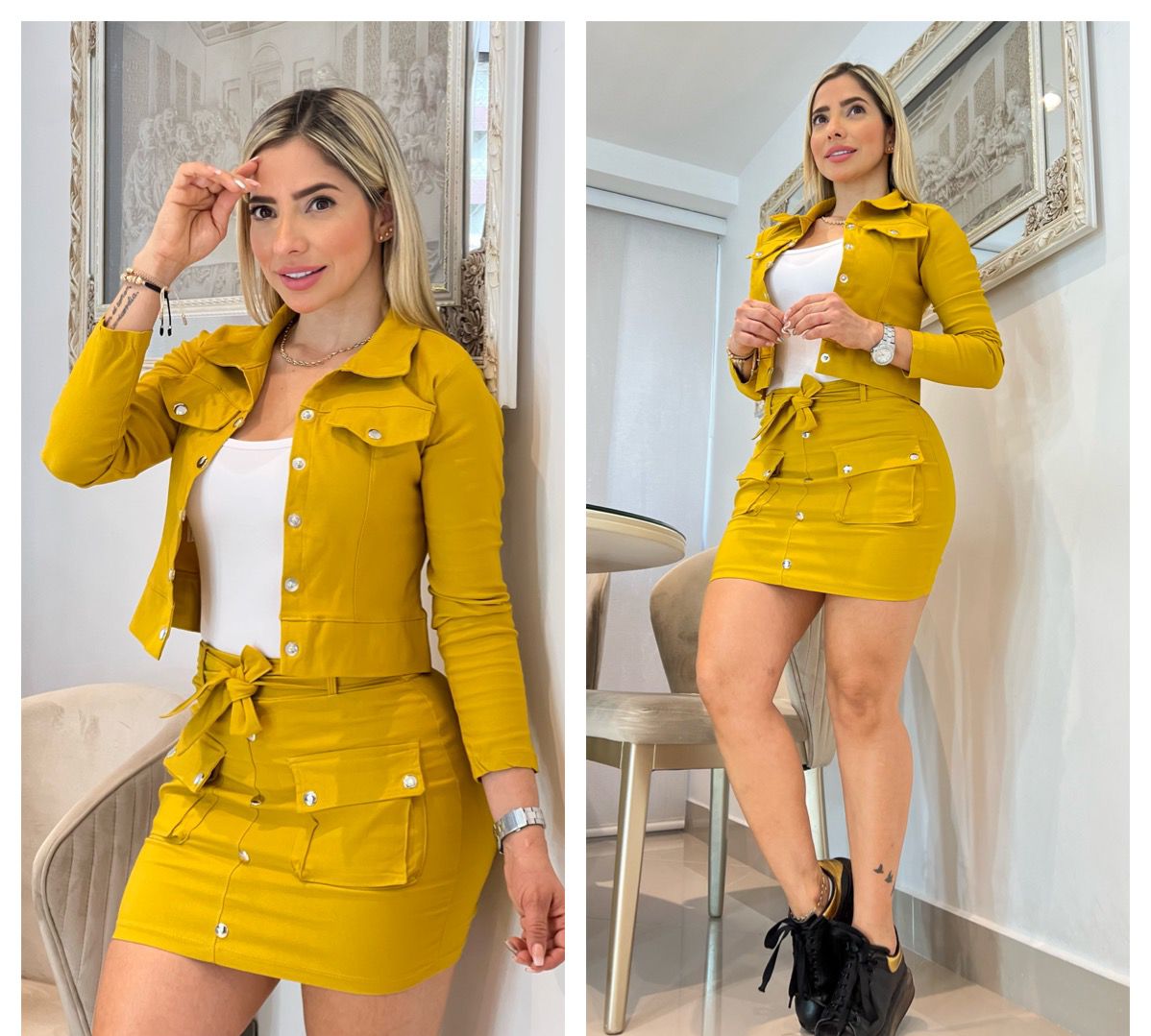 Conjunto de Dama 3 Piezas Blazer y Falda – Ref. 2096