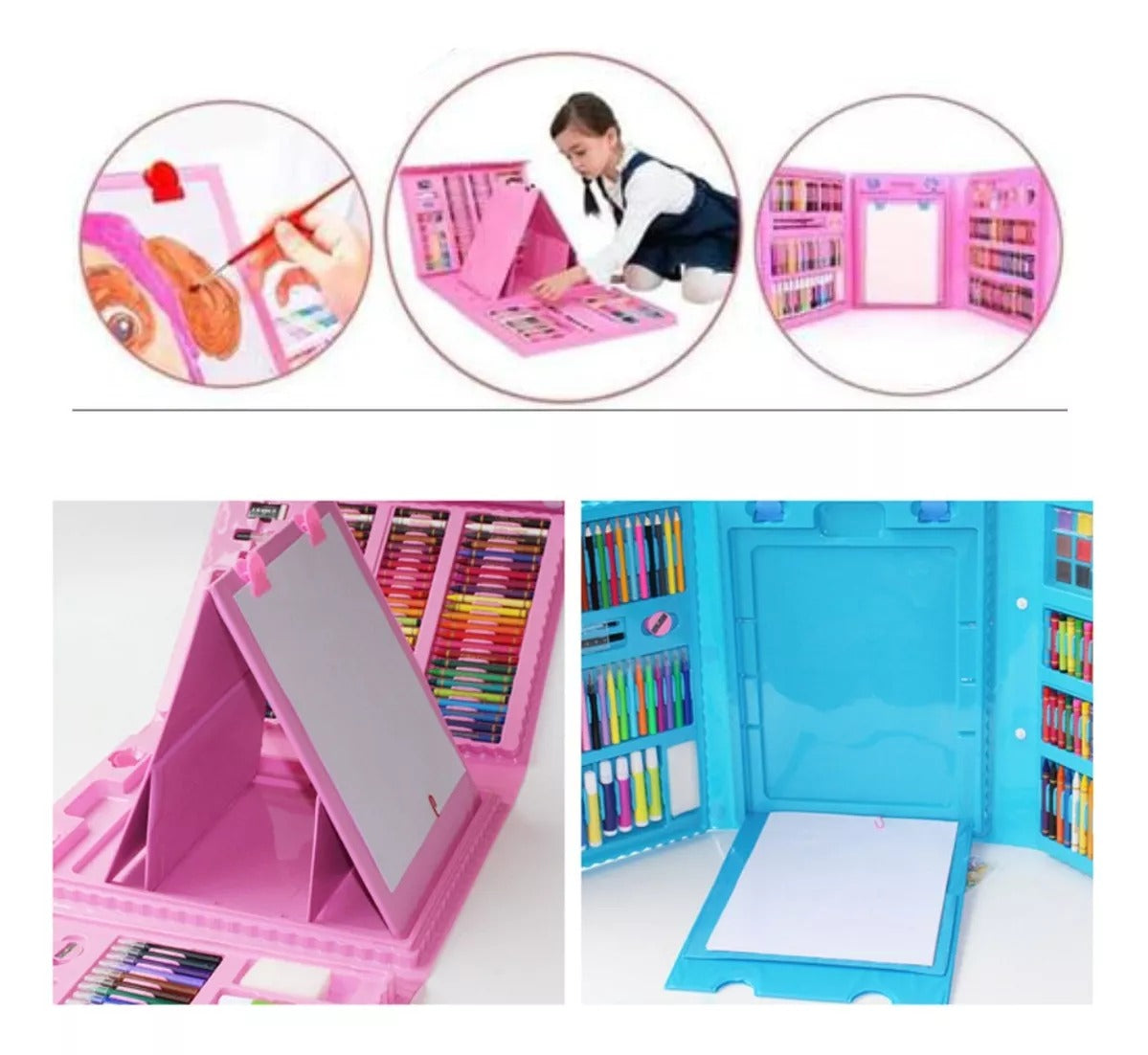 Set de Arte para Niños – 208 Piezas | Maletín Creativo Completo