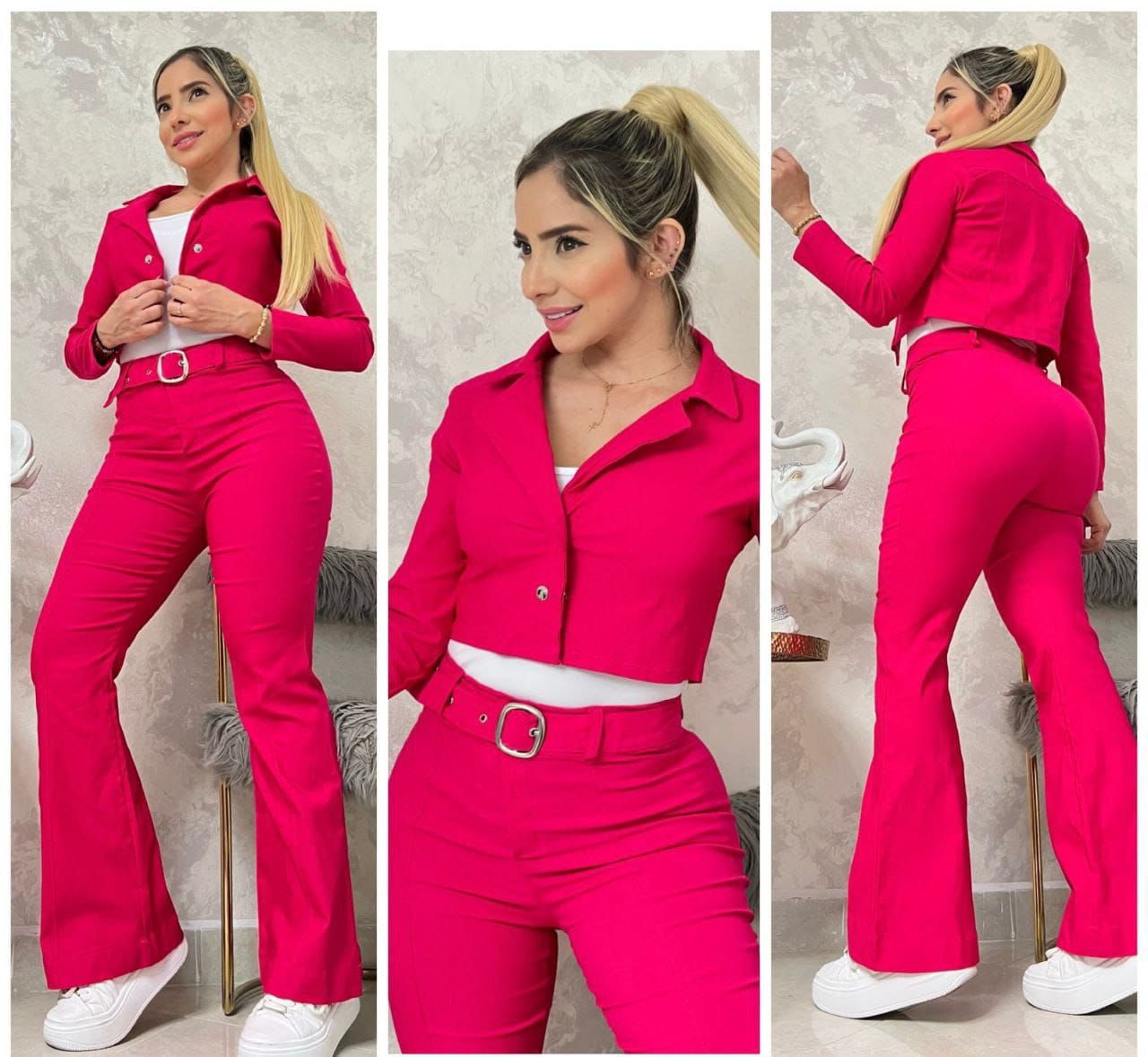 Conjunto de 3 Piezas con Bota Ancha para Dama – Ref. 1858