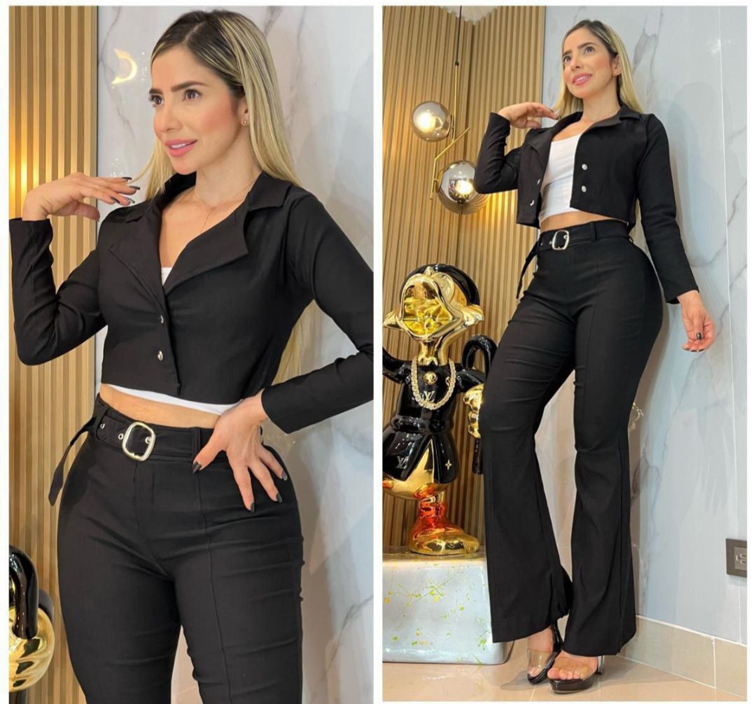 Conjunto de 3 Piezas con Bota Ancha para Dama – Ref. 1858