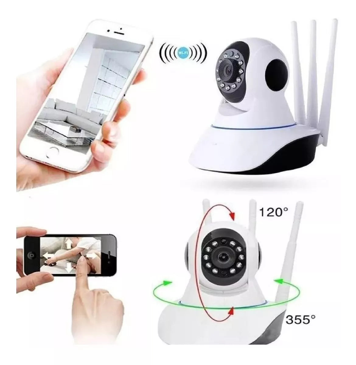 Cámara de Seguridad IP Wi-Fi 3 Antenas – Full HD 1080P