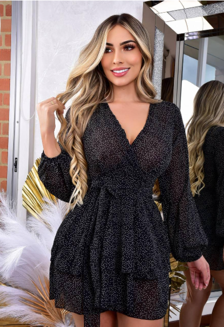 Vestido en Seda Manga Larga – Elegancia que enamora ✨