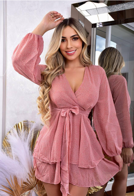 Vestido en Seda Manga Larga – Elegancia que enamora ✨