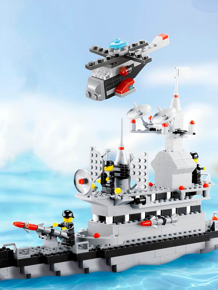 🚢 Barco Militar Destructor de Construcción – Misión Naval en Alta Mar 🚁