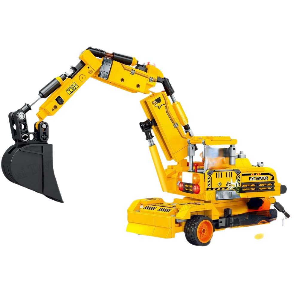 🚧 Retroexcavadora City Life – Set de Construcción 4 en 1 🏗️