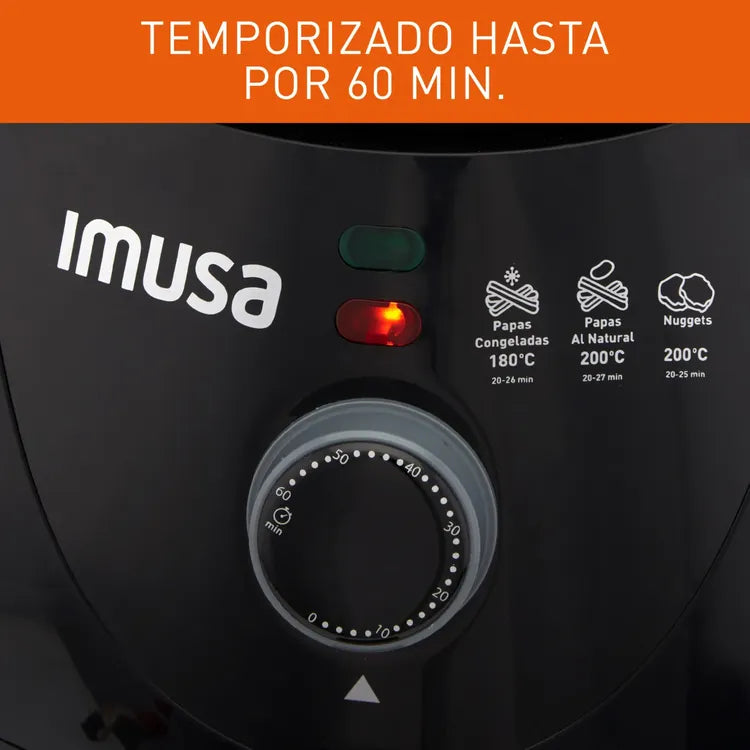 Freidora de aire IMUSA Esencial 3.2L Manual Negra