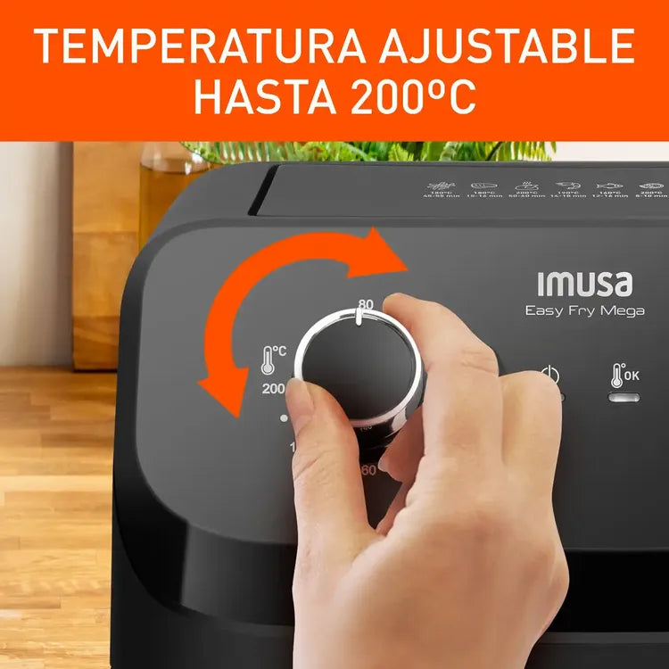 Freidora de Aire IMUSA Mega Mecánica 7.5L Negra