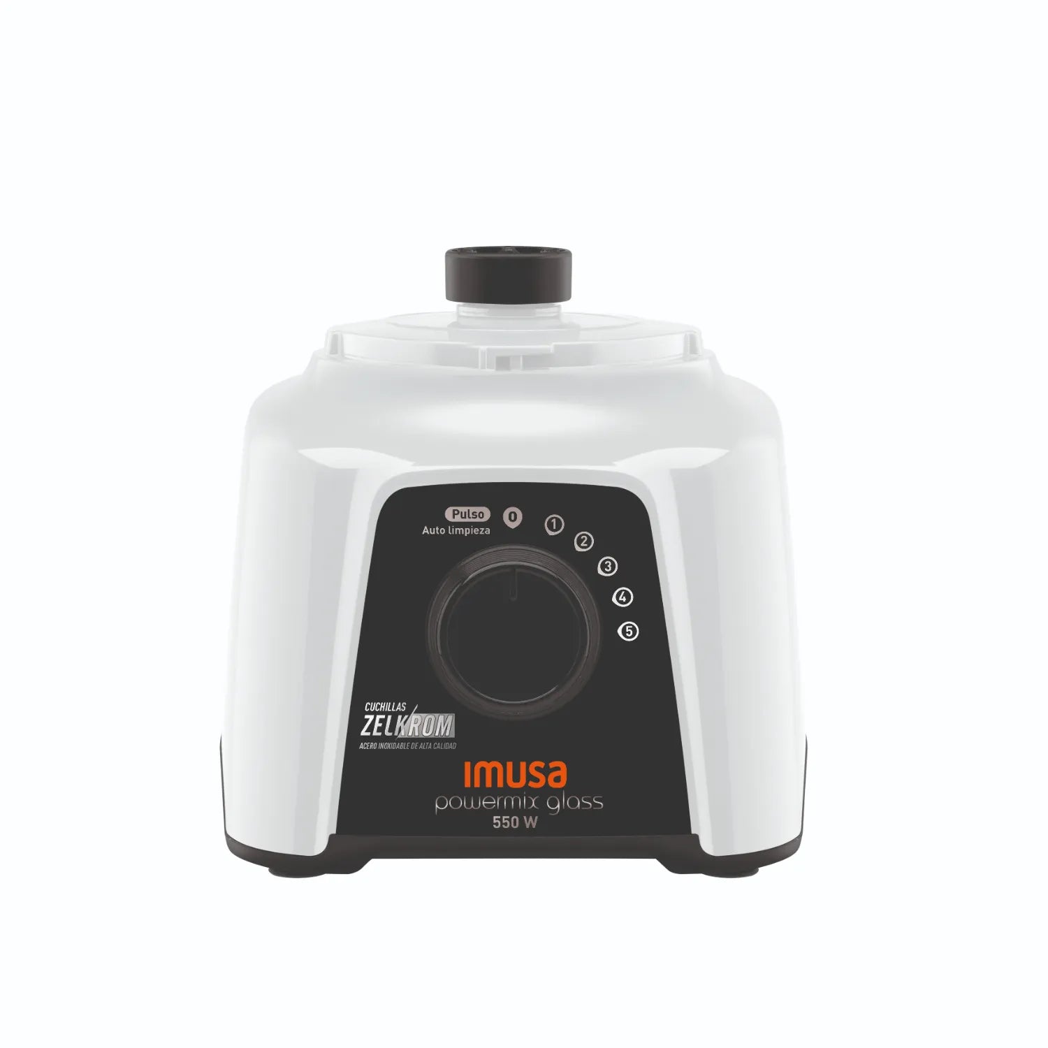 Licuadora IMUSA PowerMix 550W 5 Velocidades Vaso de Vidrio Blanca