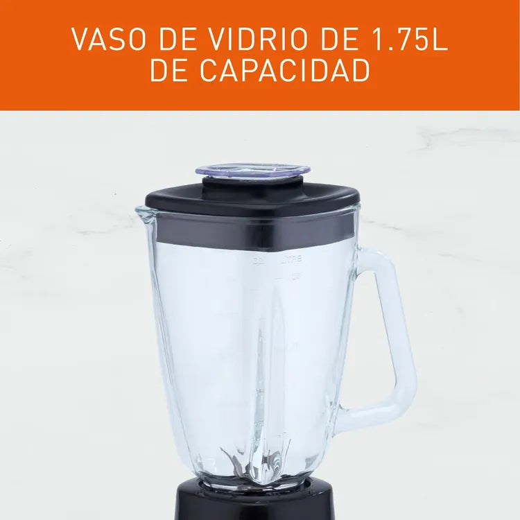 Licuadora IMUSA Infiny Force 10 Velocidades 600W Vaso de Vidrio Negra