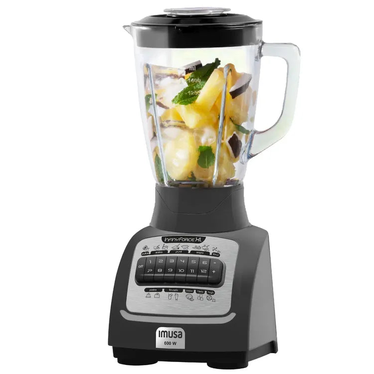 Licuadora IMUSA Infiny Force XL 12 Velocidades Vaso de Vidrio Gris