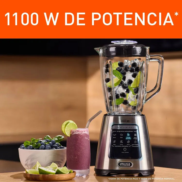 Licuadora IMUSA Infiny Force XL 12 Velocidades Vaso de Vidrio Gris