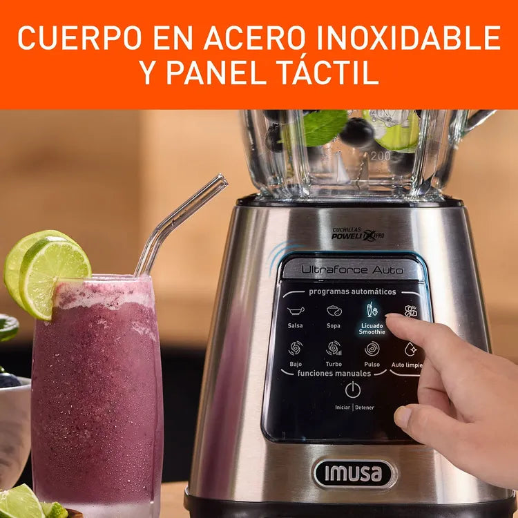 Licuadora IMUSA Infiny Force XL 12 Velocidades Vaso de Vidrio Gris