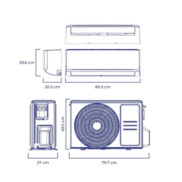 Aire acondicionado KALLEY 12.000BTU Tipo Split Inverter 220V K-A12B Blanco