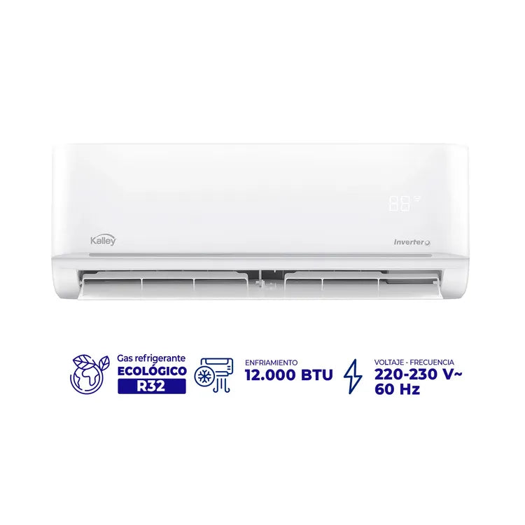 Aire acondicionado KALLEY 12.000BTU Tipo Split Inverter 220V K-A12B Blanco