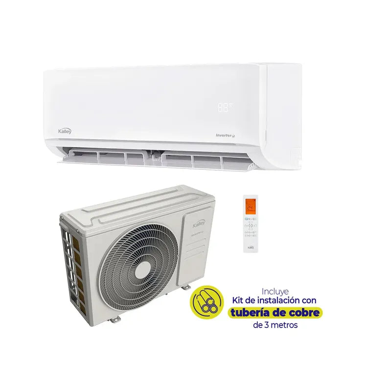 Aire acondicionado KALLEY 12.000BTU Tipo Split Inverter 220V K-A12B Blanco