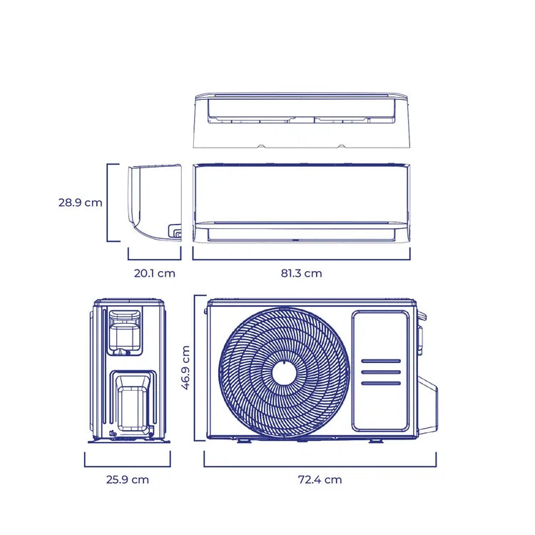 Aire acondicionado KALLEY 12.000BTU Tipo Split Inverter 115V K-A12D Blanco