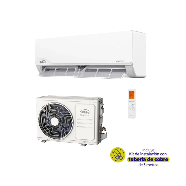 Aire acondicionado KALLEY 12.000BTU Tipo Split Inverter 115V K-A12D Blanco