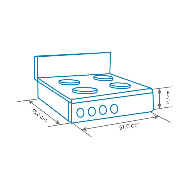 Estufa de mesa ABBA 4 puestos Gas Propano ST 20E N Negro