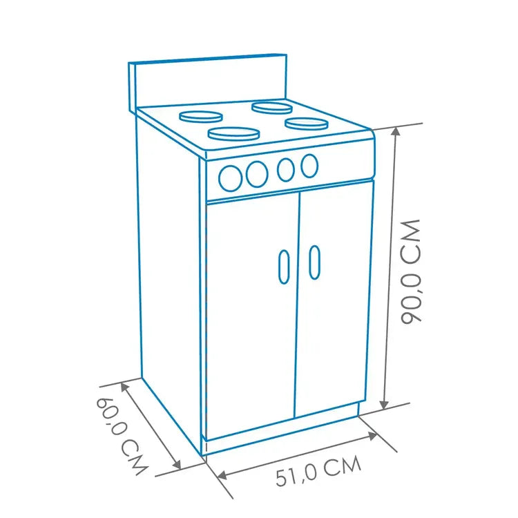 Estufa de Piso ABBA 4 Puestos con Gabinete Gas Propano AT 20GE N Negro
