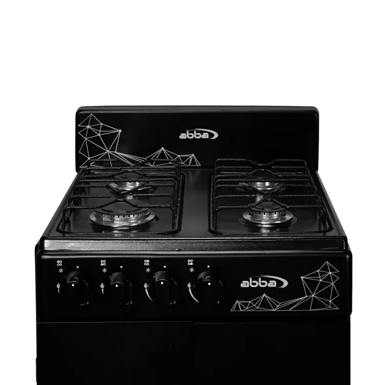 Estufa de Piso ABBA 4 Puestos con Gabinete Gas Propano AT 20GE N Negro