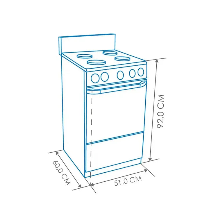 Estufa de Piso ABBA 4 Puestos con Horno Gas Propano EE, Gratinador AT 20HI GT N Negro