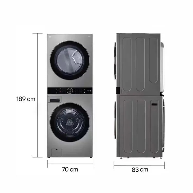 Torre de Lavado y Secado LG Wash Tower en un solo cuerpo Lavadora 25 Kilos/Secadora 22 Kilos WK25VS6 Gris con Inteligencia Artificial