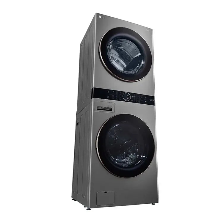 Torre de Lavado y Secado LG Wash Tower en un solo cuerpo Lavadora 25 Kilos/Secadora 22 Kilos WK25VS6 Gris con Inteligencia Artificial