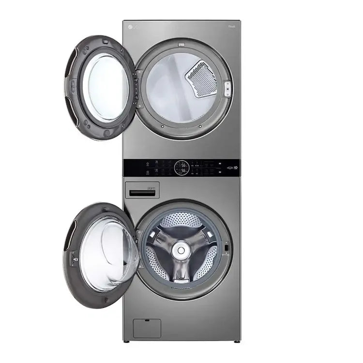 Torre de Lavado y Secado LG Wash Tower en un solo cuerpo Lavadora 25 Kilos/Secadora 22 Kilos WK25VS6 Gris con Inteligencia Artificial