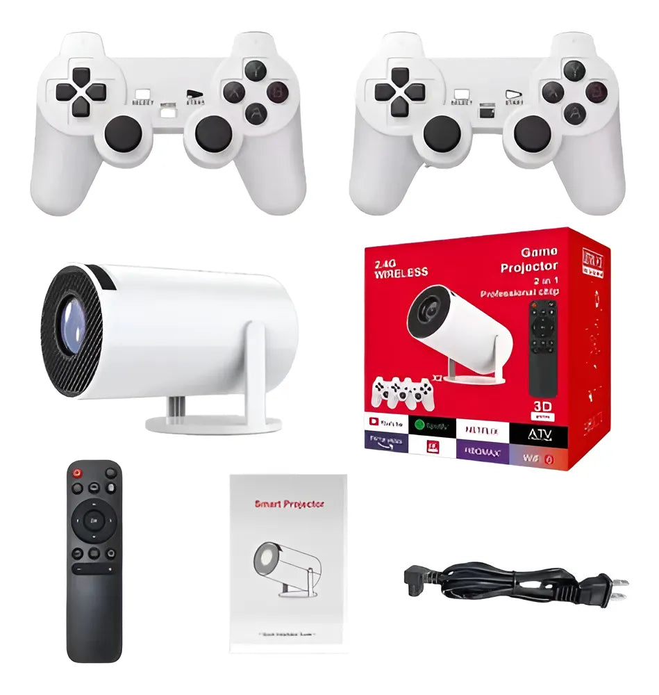 COMBO PROYECTOR PROFESIONAL 2 EN 1 CON JUEGOS Y CONTROLES HY3 PRO