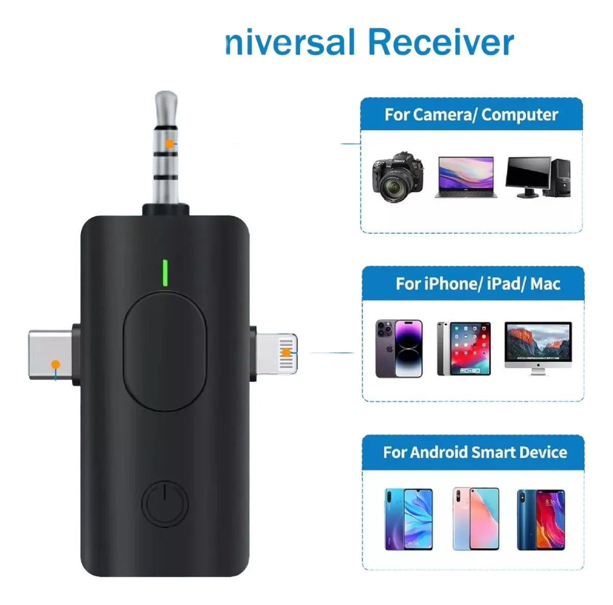 Micrófono Inalámbrico Solapa 3 En 1 Profesional F11-2 X2 – Negro