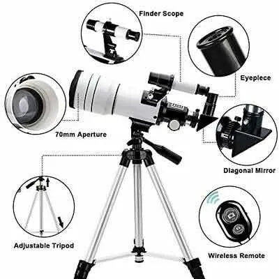 Telescopio 70mm con Trípode y Soporte – Exploración Astronómica con Alta Nitidez