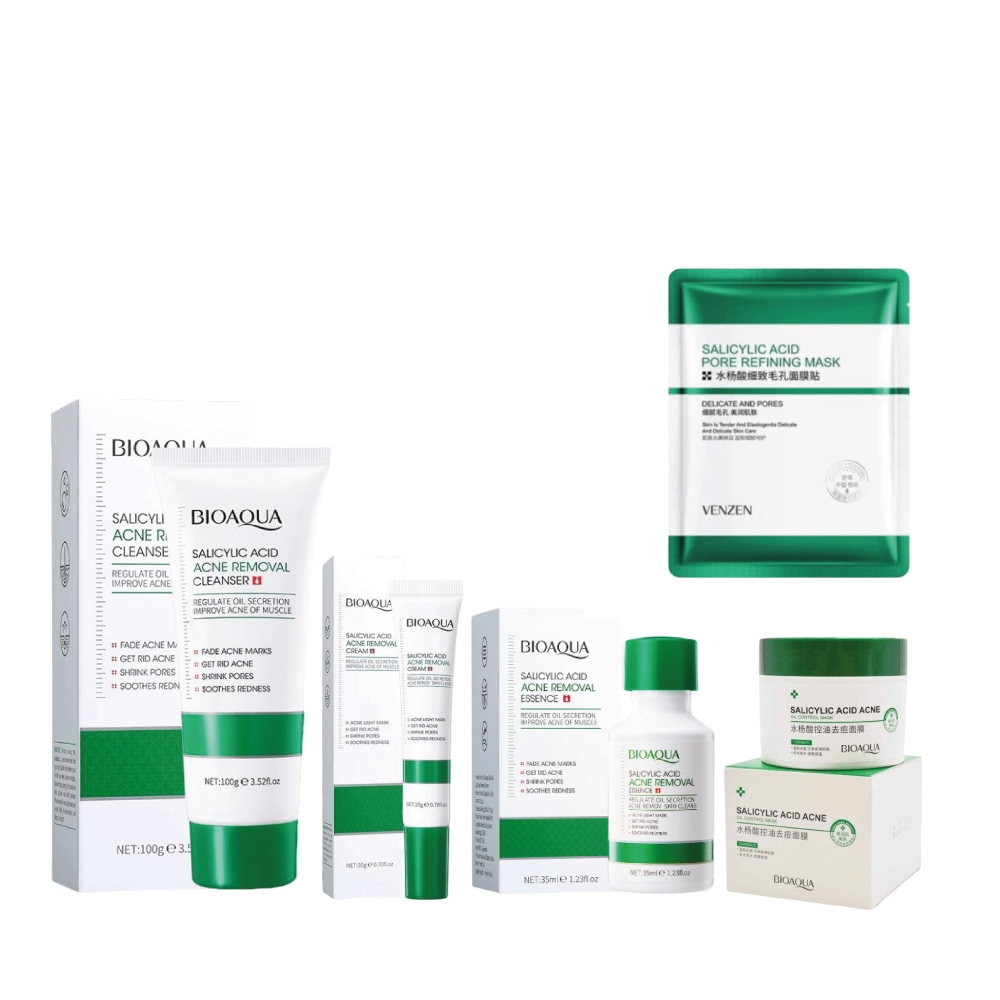 Kit Ácido Salicílico X5 Bioaqua – Control Antiacné y Poros Limpios