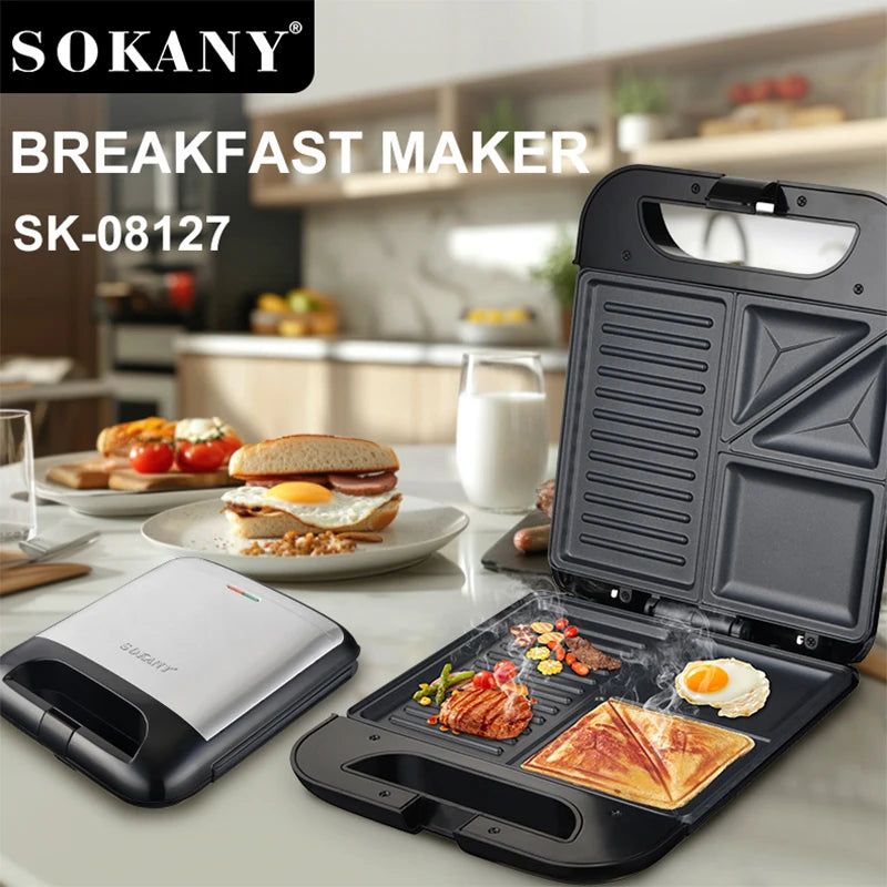 Sandwichera / Breakfast Maker SOKANY – Tu desayuno completo en minutos