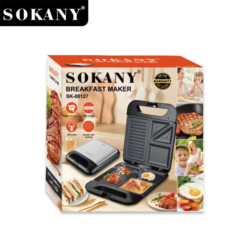 Sandwichera / Breakfast Maker SOKANY – Tu desayuno completo en minutos