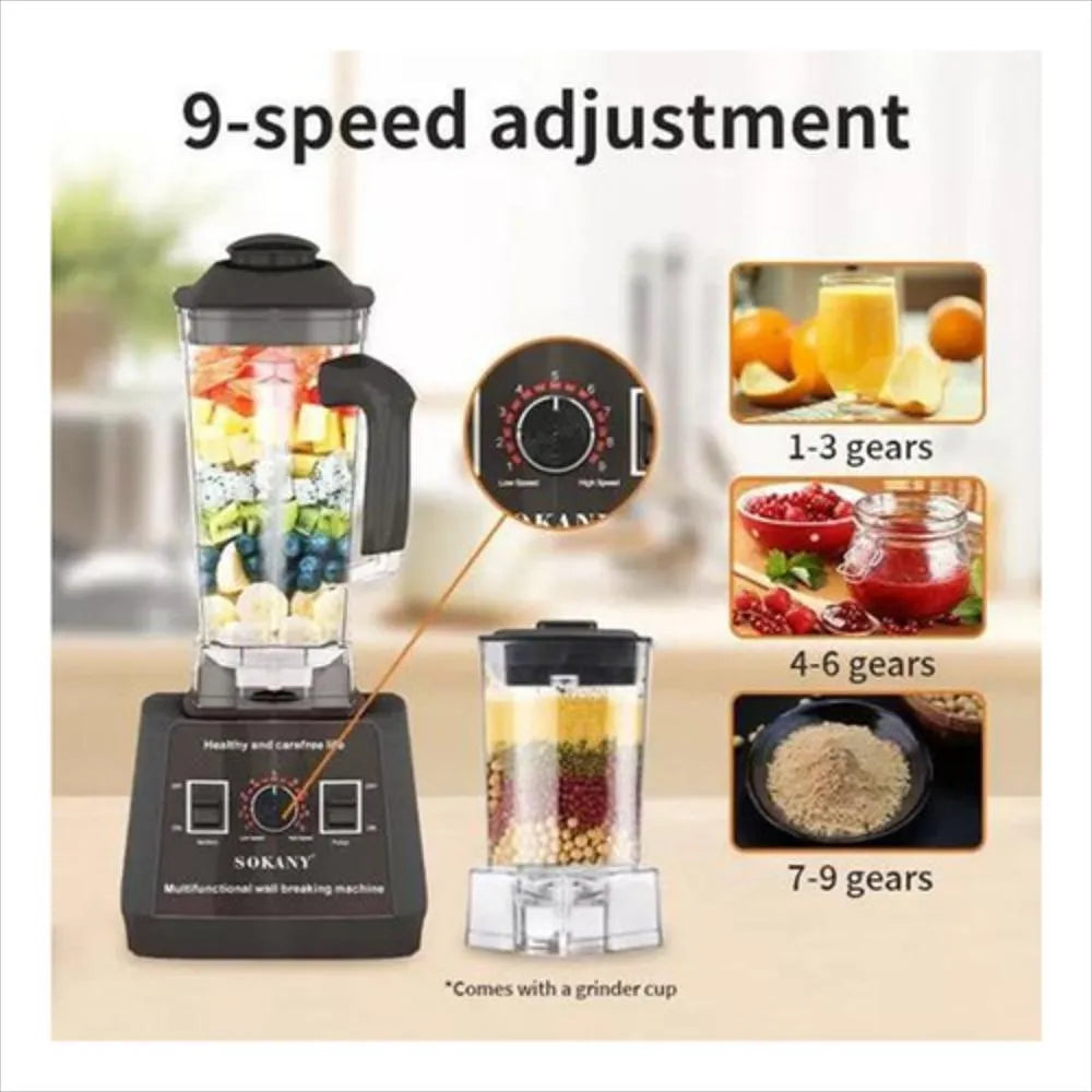 Licuadora Multiusos Sokany 5000W – 9 Velocidades 2 en 1