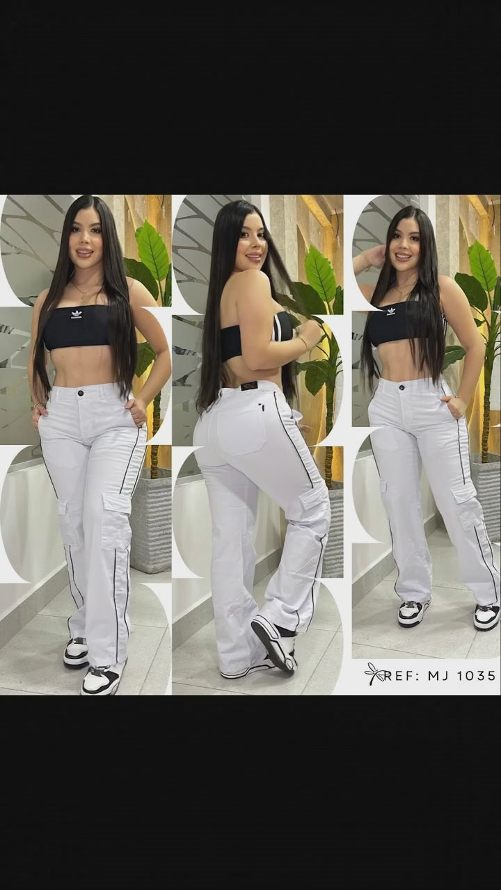 Jean Cargo Blanco