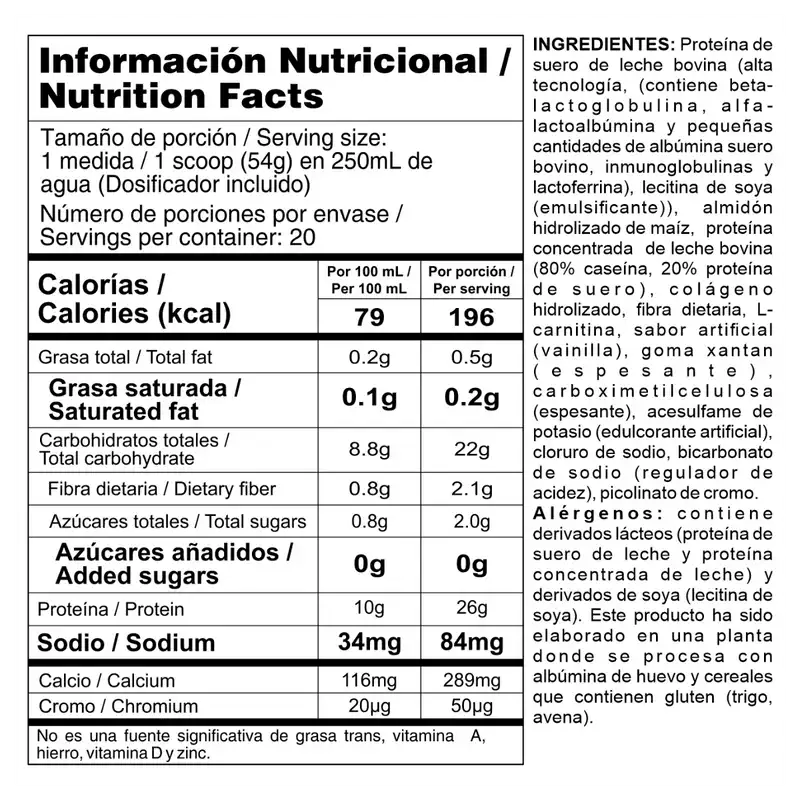 Bipro Lite 2.4 Lb - Proteína de suero de leche + Colágeno hidrolizado
