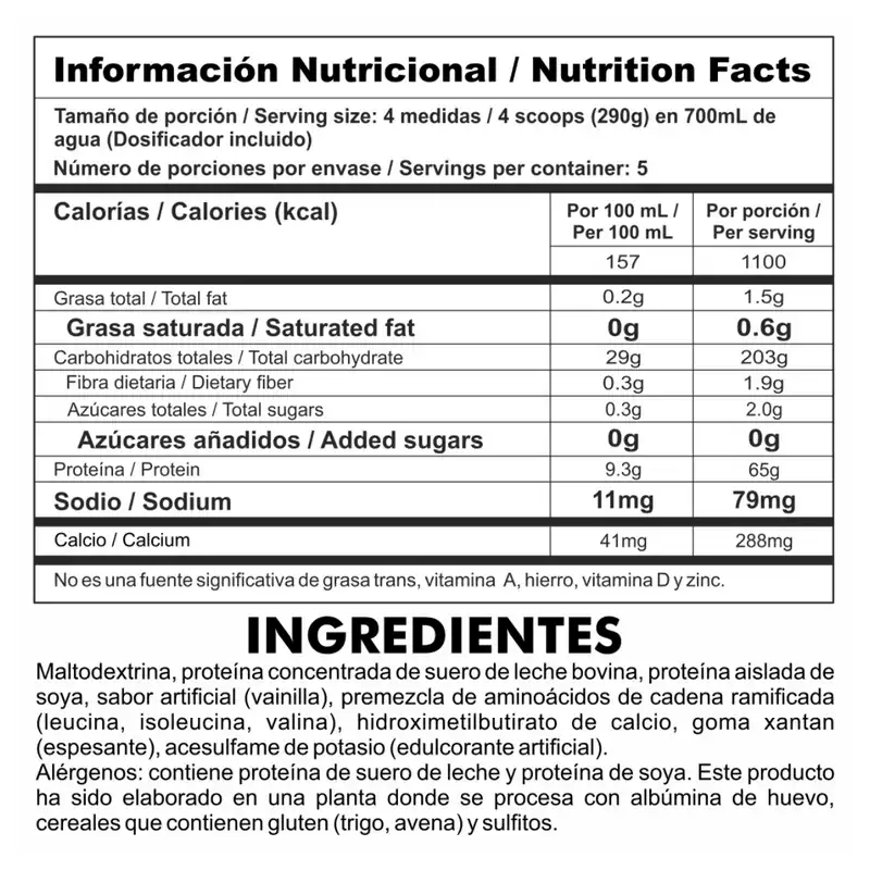 Gainz 3 lb – Proteína de Suero de Leche Hipercalórica - Nutramerican