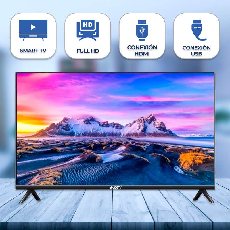 Televisor NIA 32” Smart TV Full HD con Wi-Fi, Bluetooth y Android 12 – 3 HDMI y 2 USB
